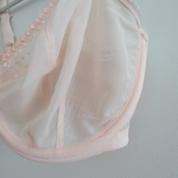 ELOMI Matilda Plunge Bra in Mesh Pearl Blush Feminine - Size 34L - Picture 9 of 14